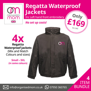 4 x Regatta Waterproof Coats - Customise with your company logo