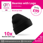 10 x Embroidered Beanies -  Customised with your company logo