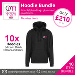 10 x Pro Rtx Pullover Hoodies - Customised with your company logo - Includes left hand front embroidery